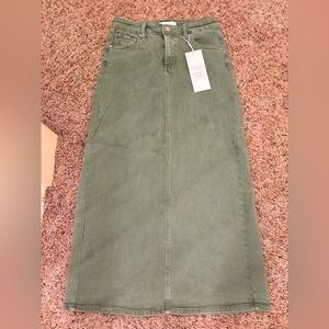 Great Risen Olive Denim Skirt